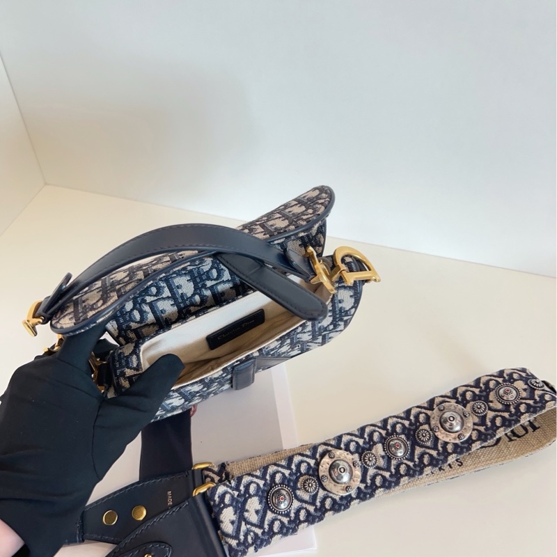 98新🆕Dior Saddle復古老花馬鞍包 小號手提包 斜挎包 單肩包-7