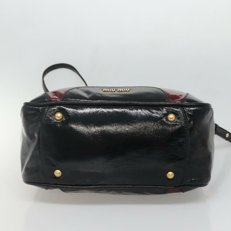 【日本直送】Miu Miu 手提包 漆皮 兩用 黑色 金色 正品 BA4312-4