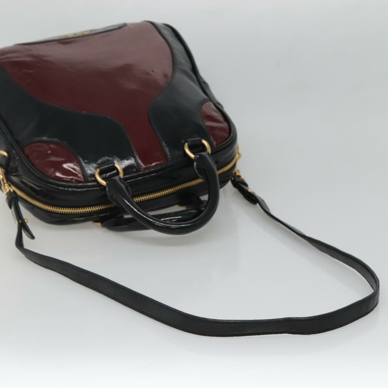 【日本直送】Miu Miu 手提包 漆皮 兩用 黑色 金色 正品 BA4312-7