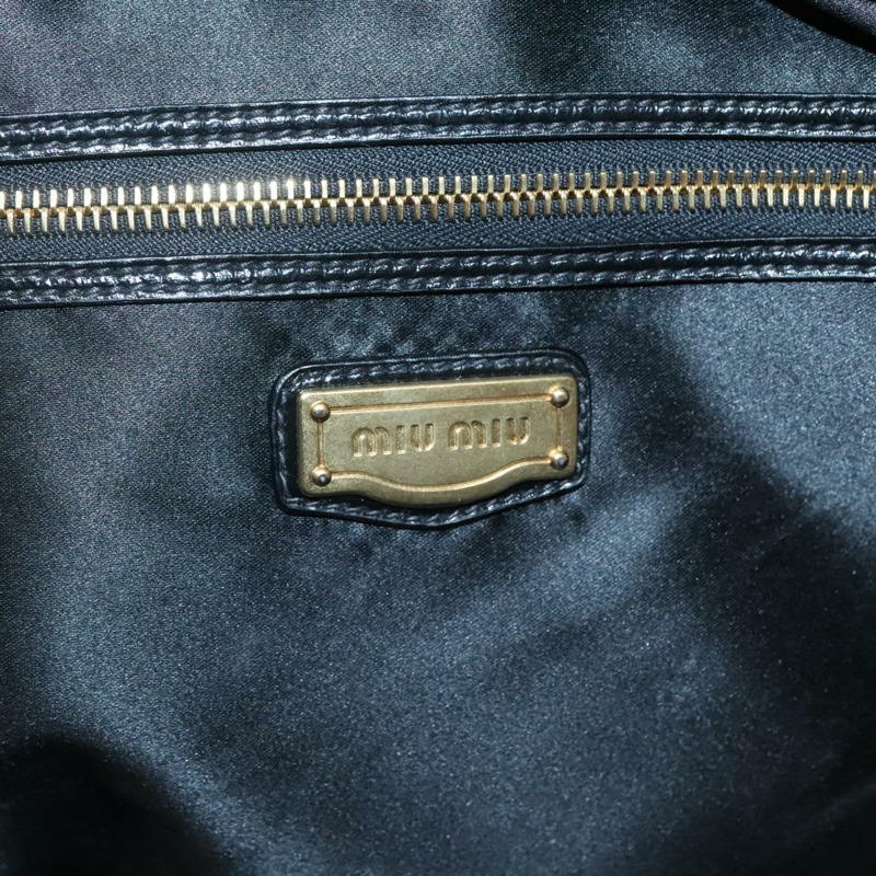 【日本直送】Miu Miu 手提包 漆皮 兩用 黑色 金色 正品 BA4312-18