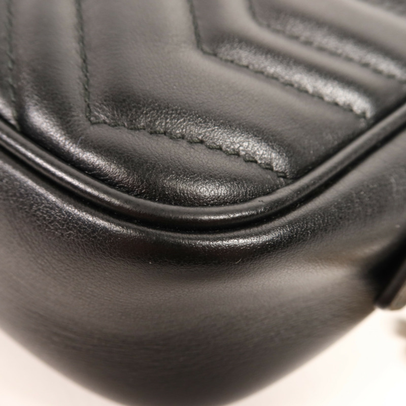 GUCCI 牛皮皮革GG Marmont金扣肩背袋-5