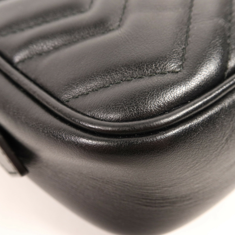 GUCCI 牛皮皮革GG Marmont金扣肩背袋-6