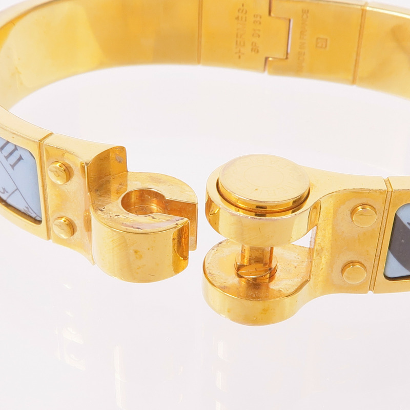 HERMES 金屬/琺瑯Charniere Bracelet手鐲-5