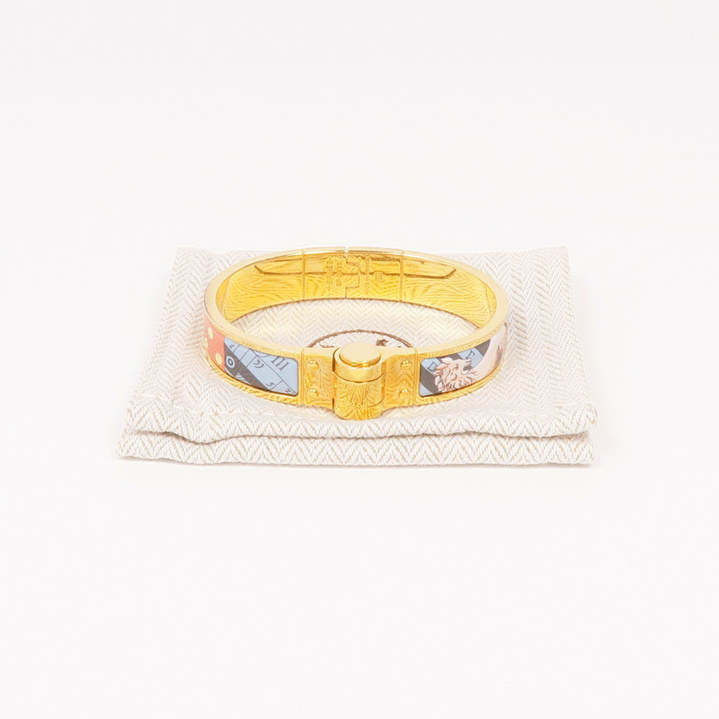 HERMES 金屬/琺瑯Charniere Bracelet手鐲-10