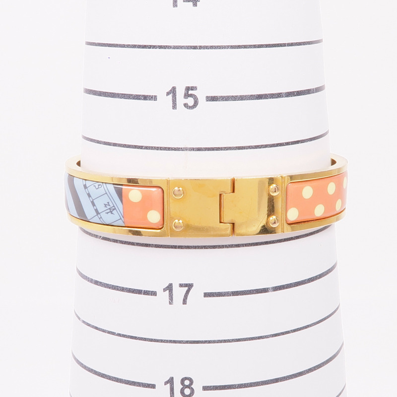 HERMES 金屬/琺瑯Charniere Bracelet手鐲-11