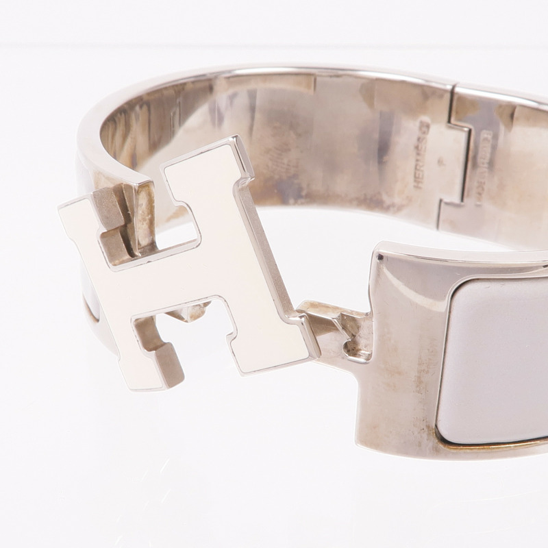 HERMES 琺瑯/金屬Clic-Clac H手鐲-5