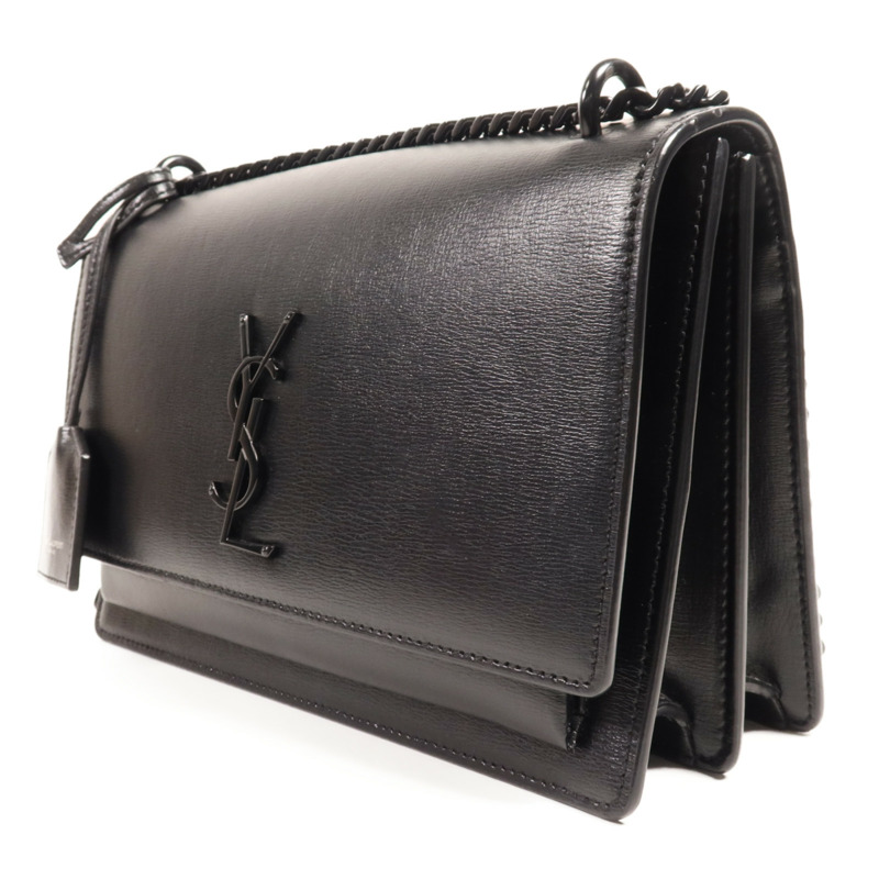 YVES SAINT LAURENT 牛皮皮革Sunset Medium鏈帶肩背袋-2