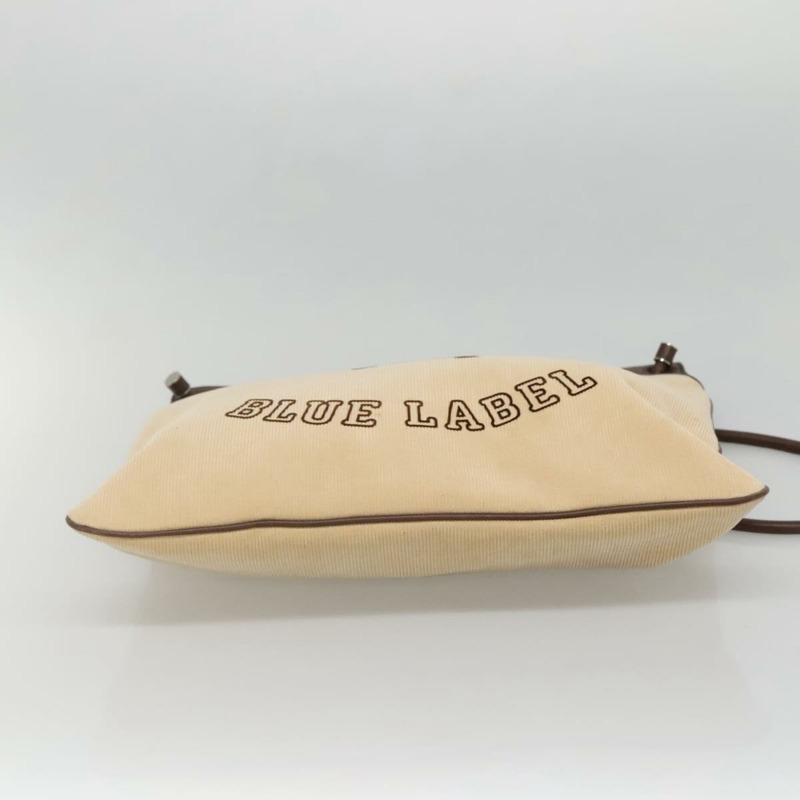 【日本直送】BURBERRY 藍標單肩包 燈芯絨 米色 銀色 正品 138201-4