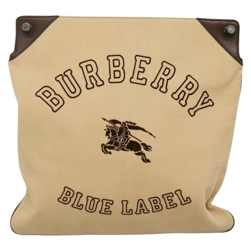 【日本直送】BURBERRY 藍標單肩包 燈芯絨 米色 銀色 正品 138201-12
