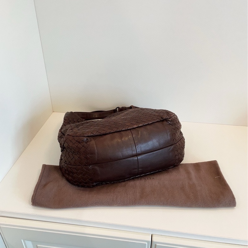 【98新🆕】BV intrecciato 雙橋Hobo 深棕巧克力🍫經典編織菜籃子托特 小號-6