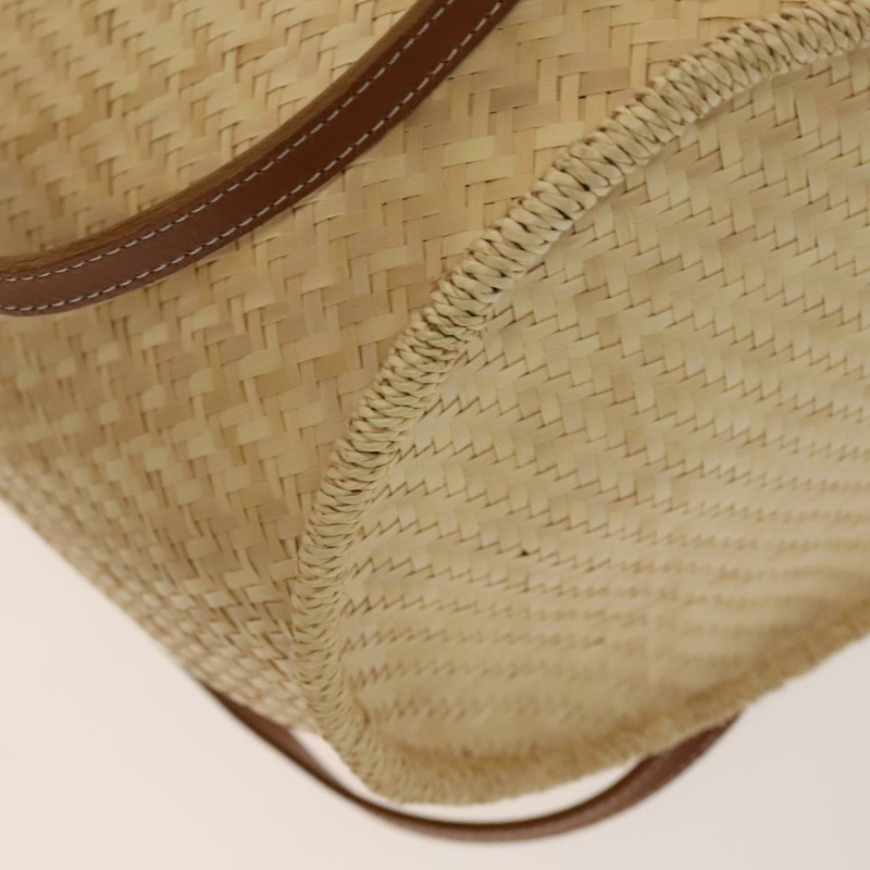 【日本直送】BURBERRY 藍標草編兩用手提包 米色 銀色 正品 yk19134-8