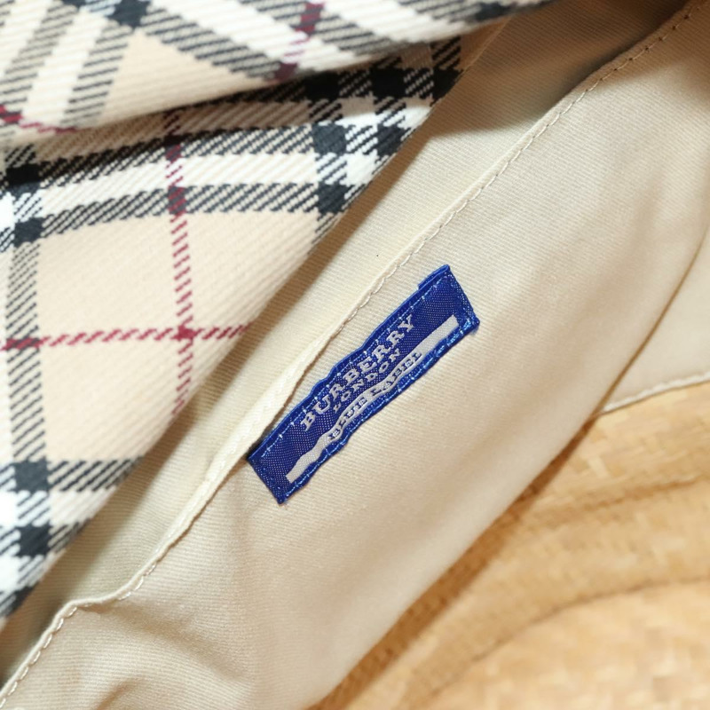 【日本直送】BURBERRY 藍標草編兩用手提包 米色 銀色 正品 yk19134-10