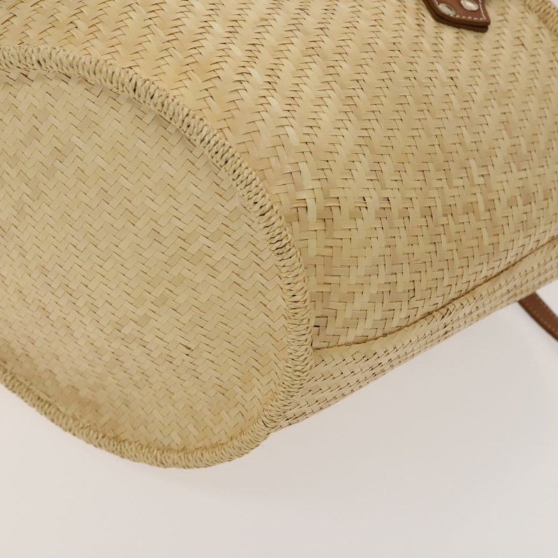 【日本直送】BURBERRY 藍標草編兩用手提包 米色 銀色 正品 yk19134-14