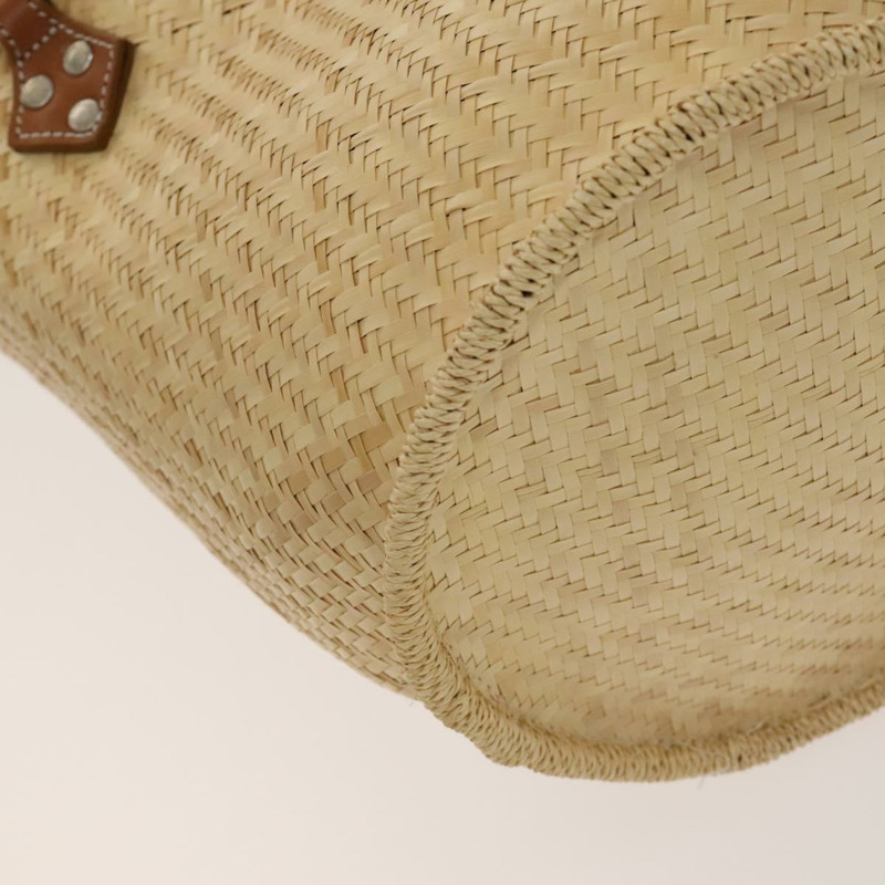 【日本直送】BURBERRY 藍標草編兩用手提包 米色 銀色 正品 yk19134-15