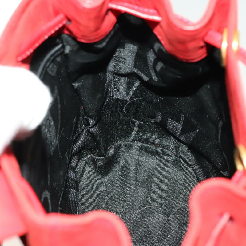 【日本直送】Salvatore Ferragamo Gancini 背包 麂皮 紅色 金色 正品 138631-20