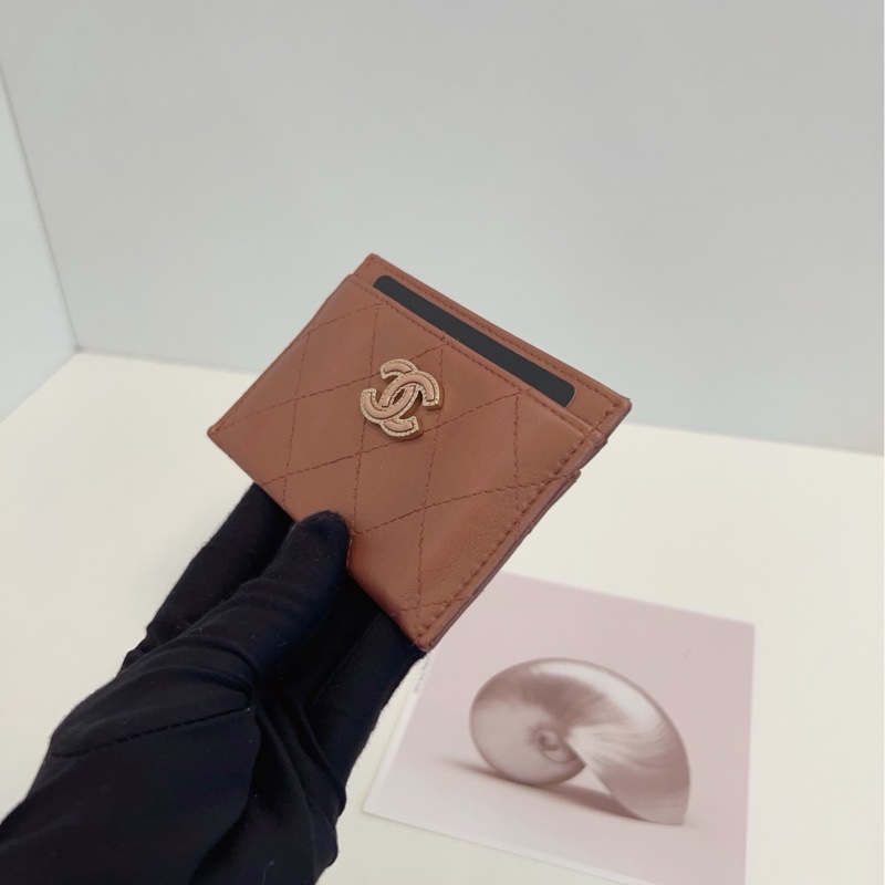 【99新🆕】Chanel 珠光玫瑰焦糖菱格卡包-3