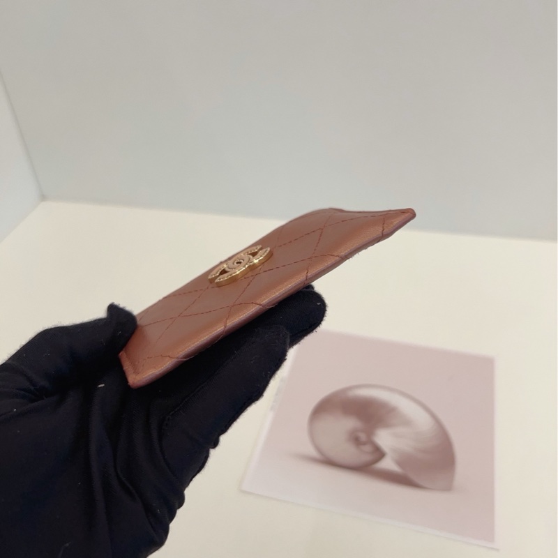 【99新🆕】Chanel 珠光玫瑰焦糖菱格卡包-4