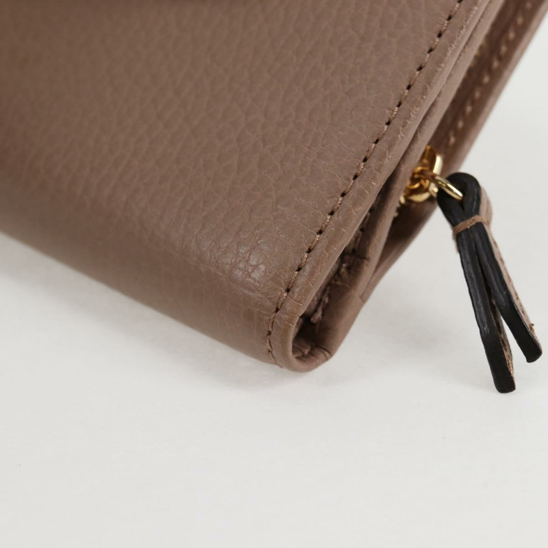 【日本直送】GUCCI 迷你對折皮夾，皮革材質，金色、粉紅色、米色，貨號 523193 1147，正品編號 135025A-14