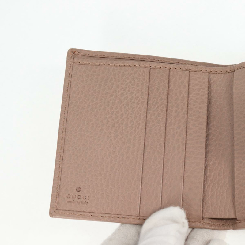 【日本直送】GUCCI 迷你對折皮夾，皮革材質，金色、粉紅色、米色，貨號 523193 1147，正品編號 135025A-19