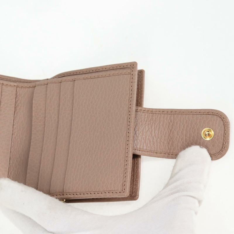 【日本直送】GUCCI 迷你對折皮夾，皮革材質，金色、粉紅色、米色，貨號 523193 1147，正品編號 135025A-20