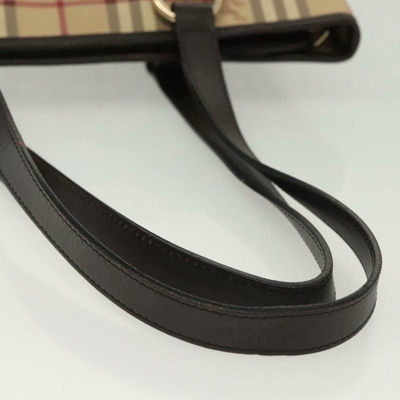 【日本直送】BURBERRY Nova 格紋手提包 PVC 皮革 米色 金色 正品 ep10235-7