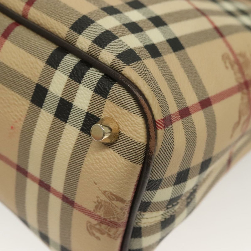 【日本直送】BURBERRY Nova 格紋手提包 PVC 皮革 米色 金色 正品 ep10235-14