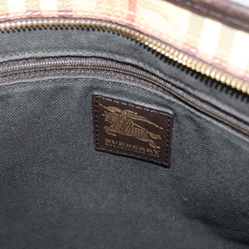 【日本直送】BURBERRY Nova 格紋手提包 PVC 皮革 米色 金色 正品 ep10235-17