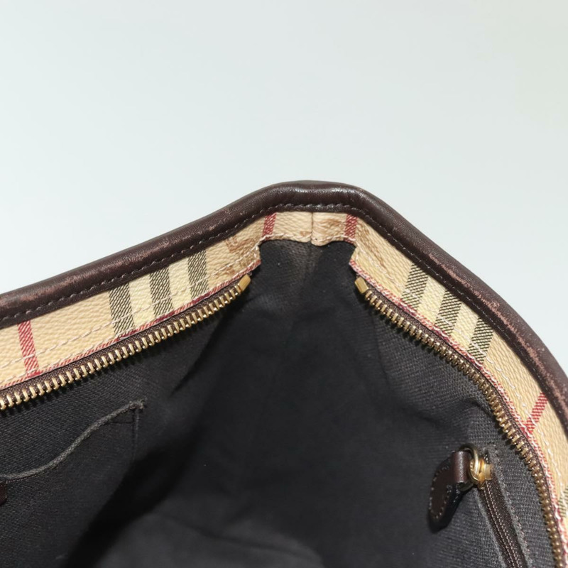 【日本直送】BURBERRY Nova 格紋手提包 PVC 皮革 米色 金色 正品 ep10235-18