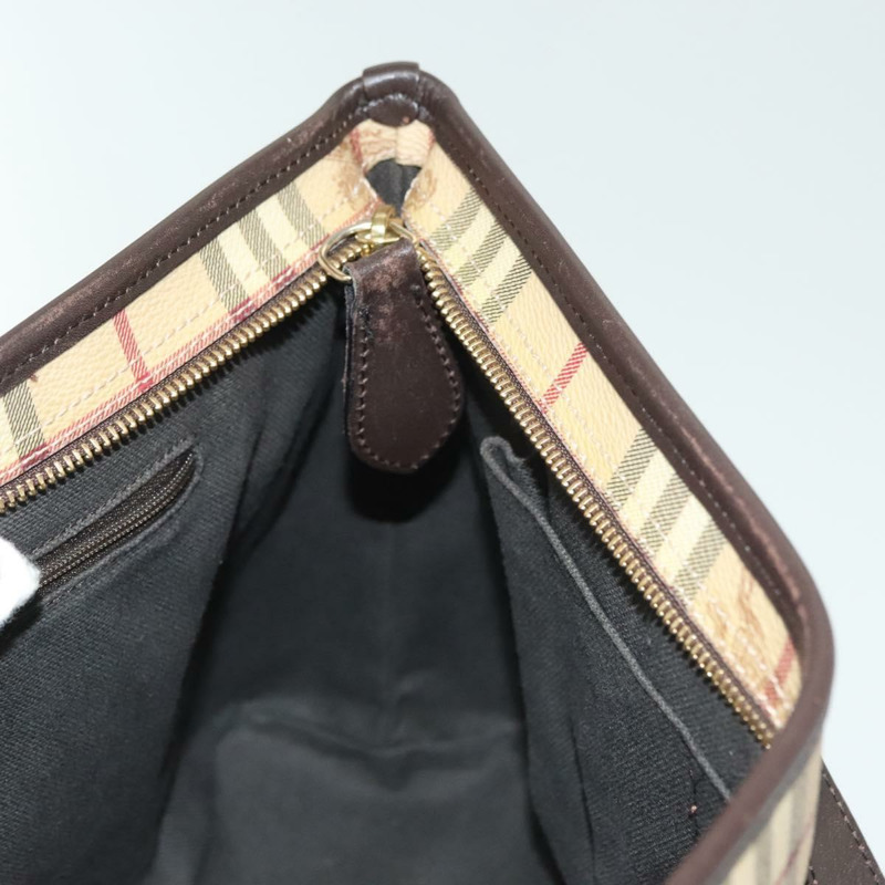 【日本直送】BURBERRY Nova 格紋手提包 PVC 皮革 米色 金色 正品 ep10235-19