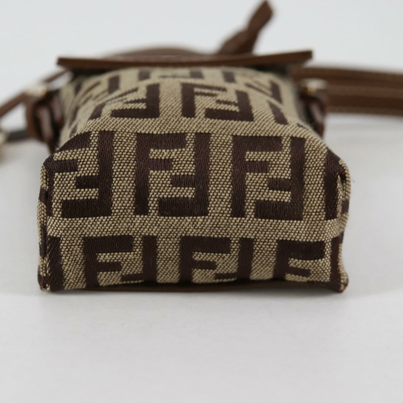 【日本直送】FENDI Zucchino 帆布手機袋 棕色金色 正品 138859-4