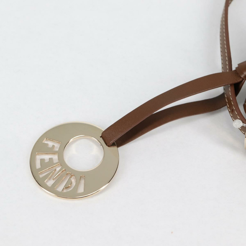 【日本直送】FENDI Zucchino 帆布手機袋 棕色金色 正品 138859-7