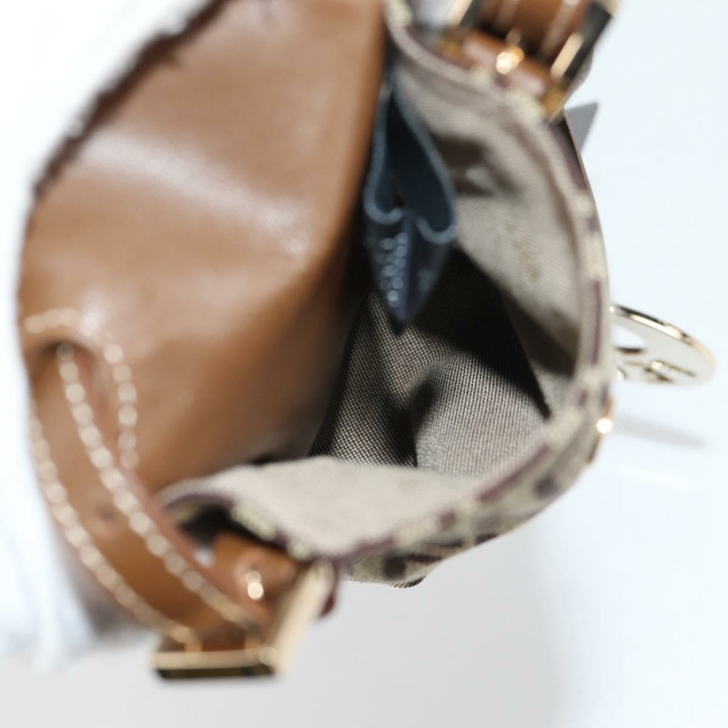 【日本直送】FENDI Zucchino 帆布手機袋 棕色金色 正品 138859-10