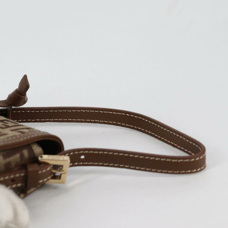 【日本直送】FENDI Zucchino 帆布手機袋 棕色金色 正品 138859-13