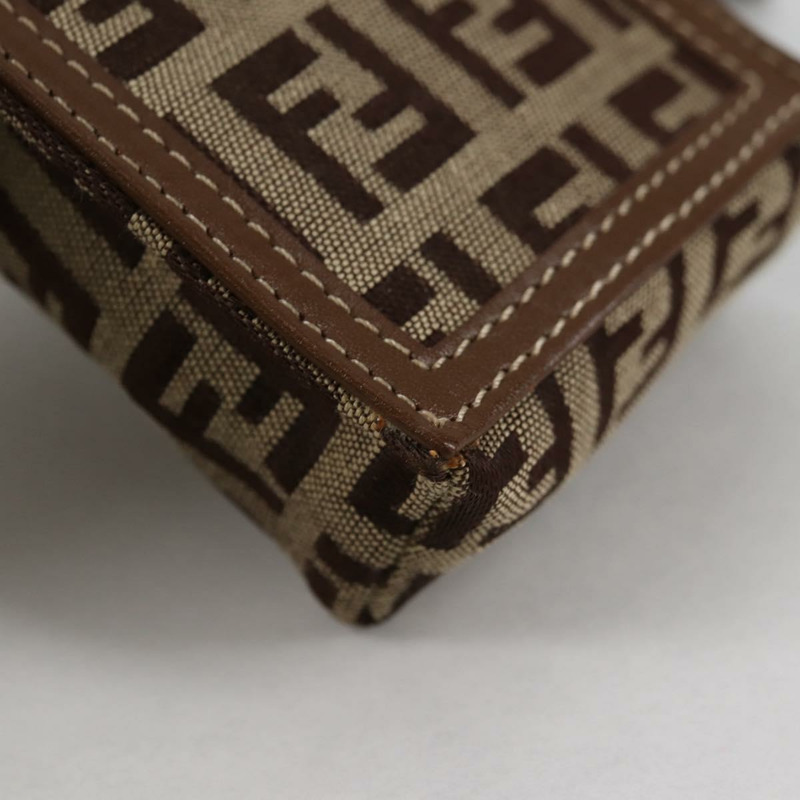 【日本直送】FENDI Zucchino 帆布手機袋 棕色金色 正品 138859-16