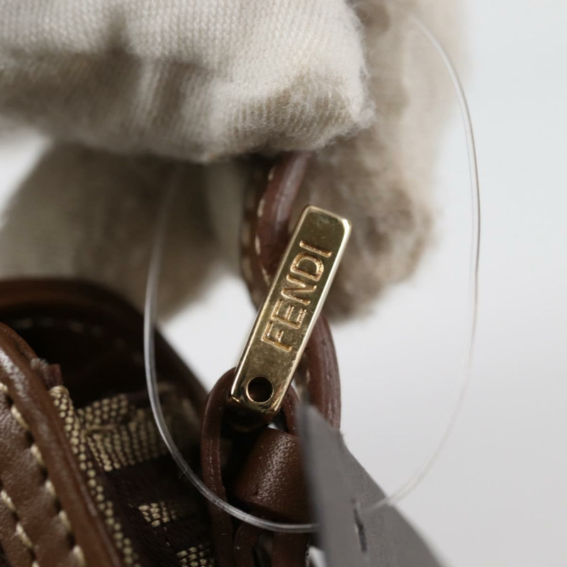 【日本直送】FENDI Zucchino 帆布手機袋 棕色金色 正品 138859-17