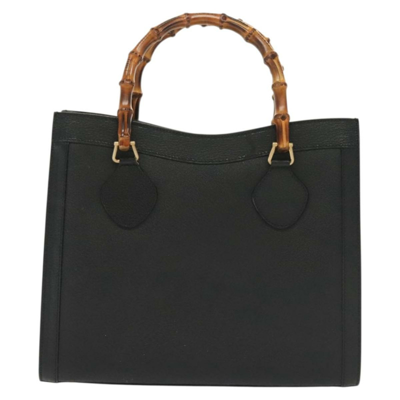 【日本直送】GUCCI 竹節手提包 皮革 黑色 金色 002 2122 0260 正品 ep10191-1