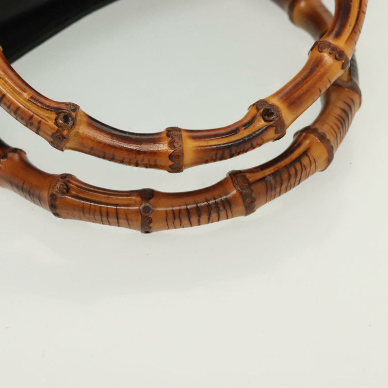 【日本直送】GUCCI 竹節手提包 皮革 黑色 金色 002 2122 0260 正品 ep10191-7