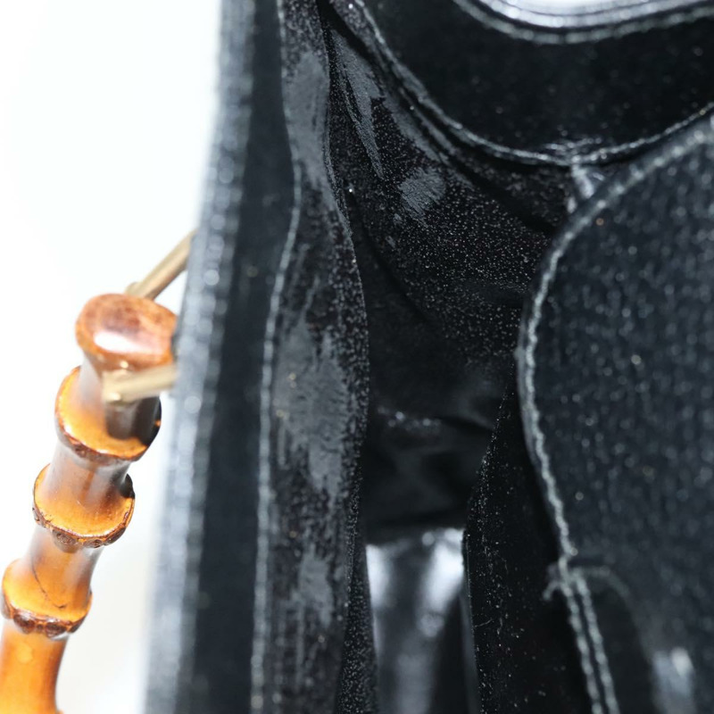 【日本直送】GUCCI 竹節手提包 皮革 黑色 金色 002 2122 0260 正品 ep10191-21