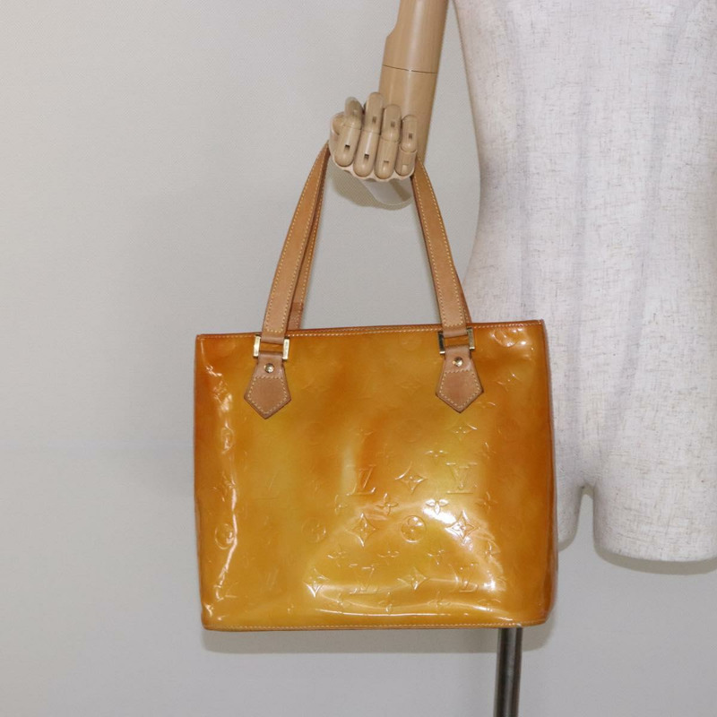 【日本直送】路易威登 Monogram Vernis Houston 手提包 米色 M91004 LV 正品 ep10359-22