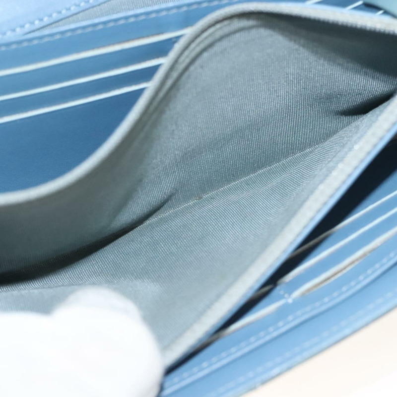 【日本直送】香奈兒 (CHANEL) Matelasse 長版皮夾 琺瑯綠 銀色 CC Auth 138942-9