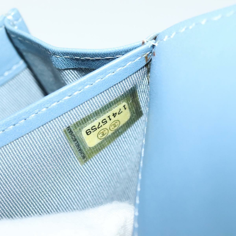 【日本直送】香奈兒 (CHANEL) Matelasse 長版皮夾 琺瑯綠 銀色 CC Auth 138942-10