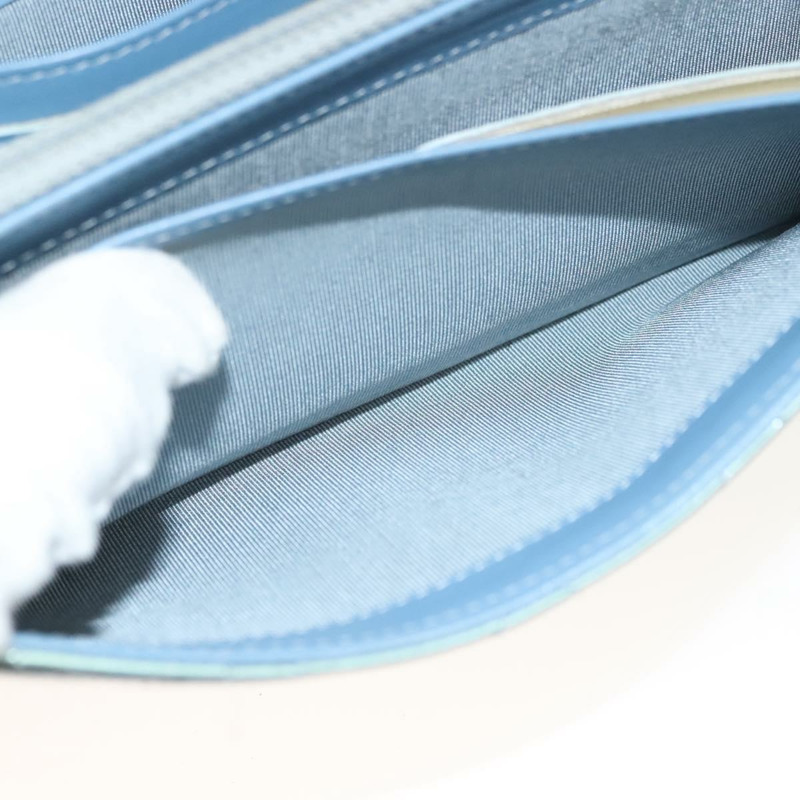 【日本直送】香奈兒 (CHANEL) Matelasse 長版皮夾 琺瑯綠 銀色 CC Auth 138942-21