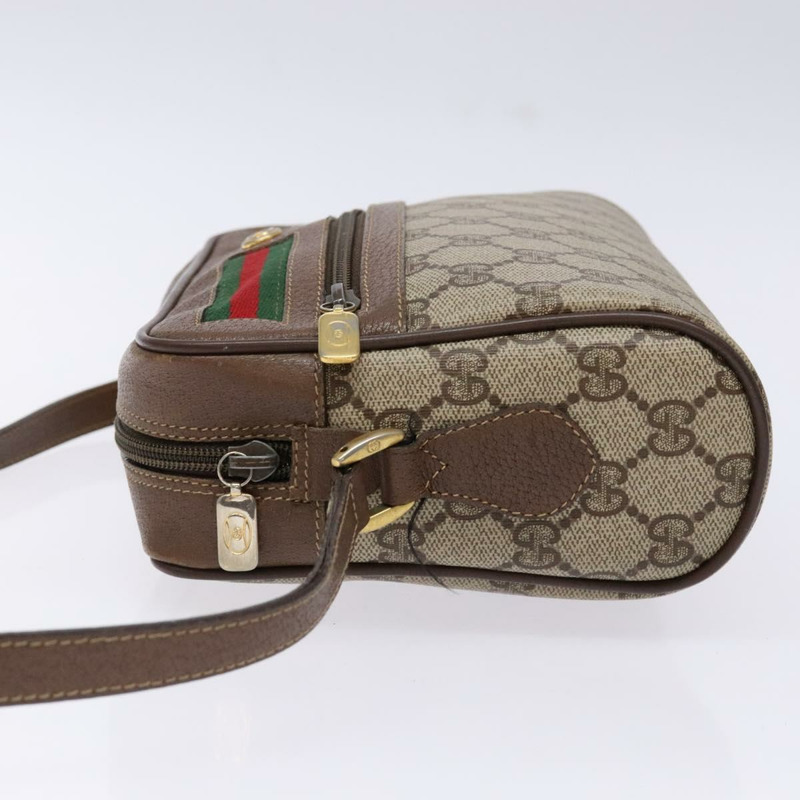 【日本直送】GUCCI GG Supreme Web Sherry Line 單肩包 米色 金色 98 02 087 正品 138842-3