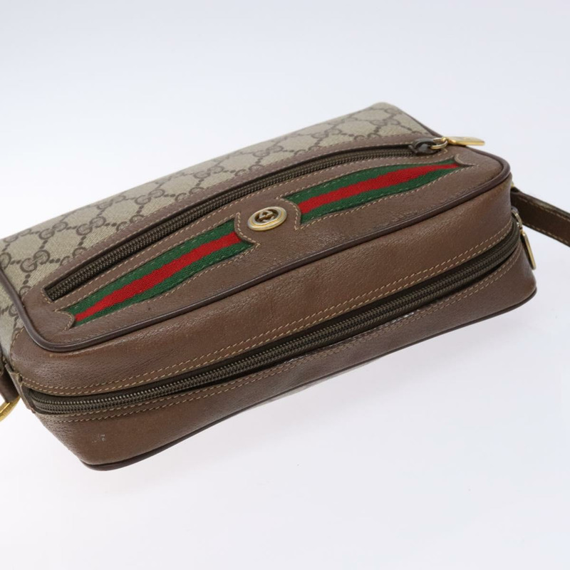 【日本直送】GUCCI GG Supreme Web Sherry Line 單肩包 米色 金色 98 02 087 正品 138842-5