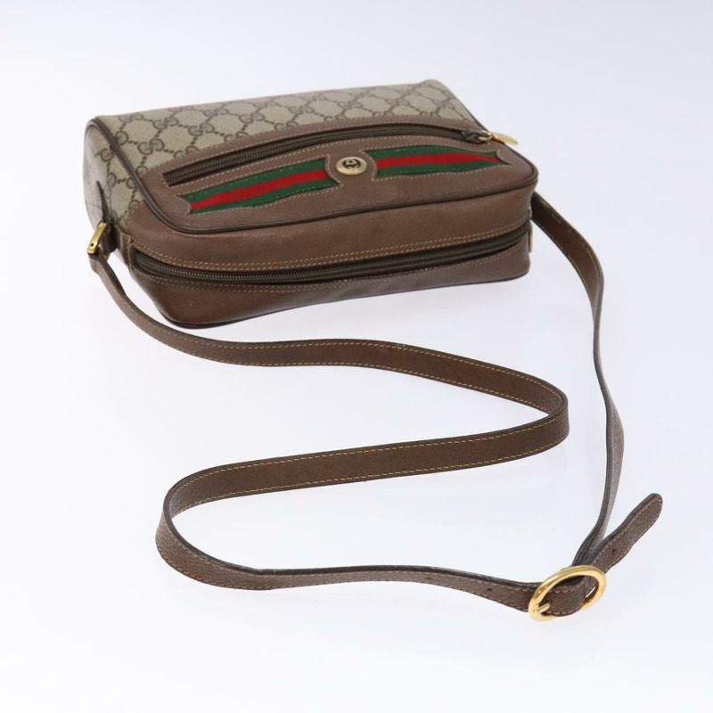 【日本直送】GUCCI GG Supreme Web Sherry Line 單肩包 米色 金色 98 02 087 正品 138842-6
