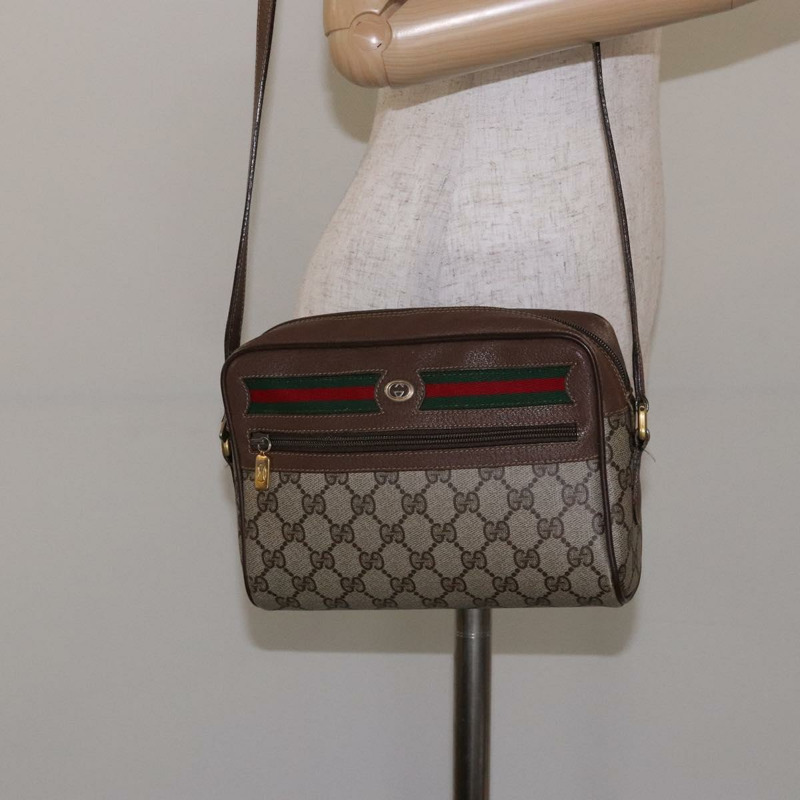【日本直送】GUCCI GG Supreme Web Sherry Line 單肩包 米色 金色 98 02 087 正品 138842-22