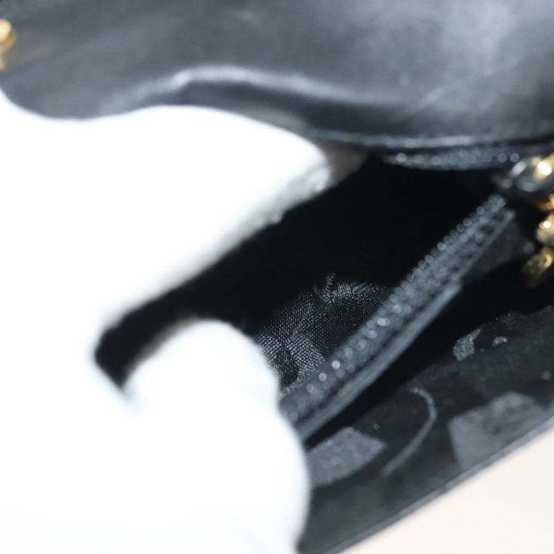 【日本直送】Salvatore Ferragamo Gancini 鏈條肩背包，黑色皮革，金色，正品，貨號 138877-18