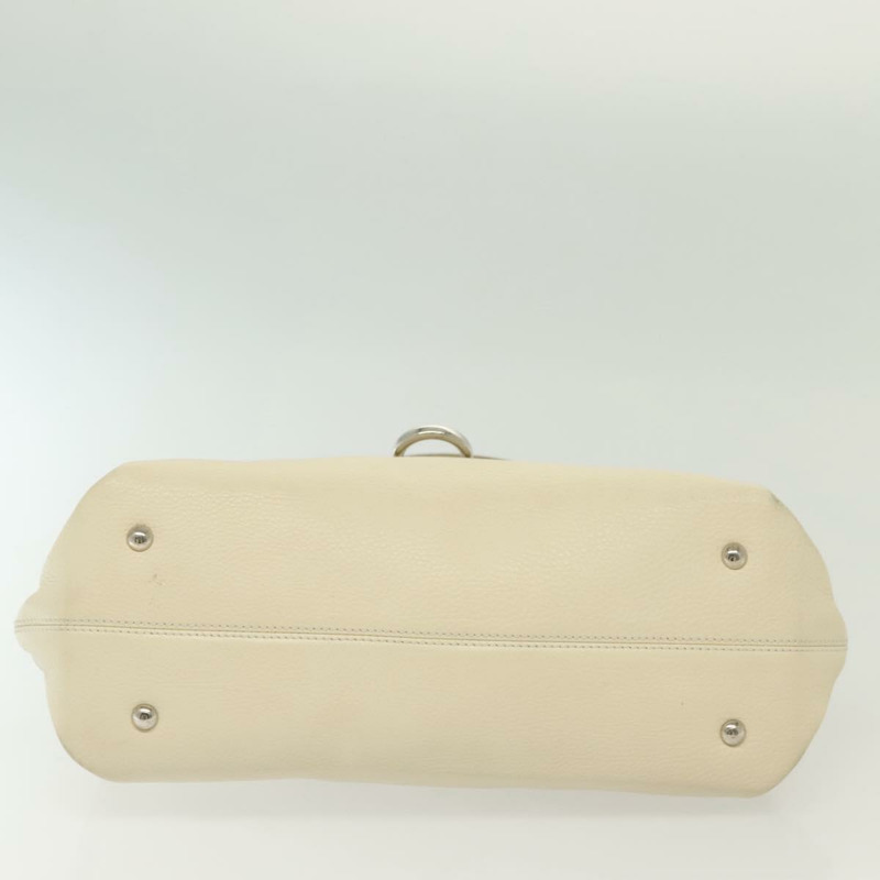 【日本直送】Salvatore Ferragamo Gancini 皮革肩背包 白色 銀色 正品 138871-5