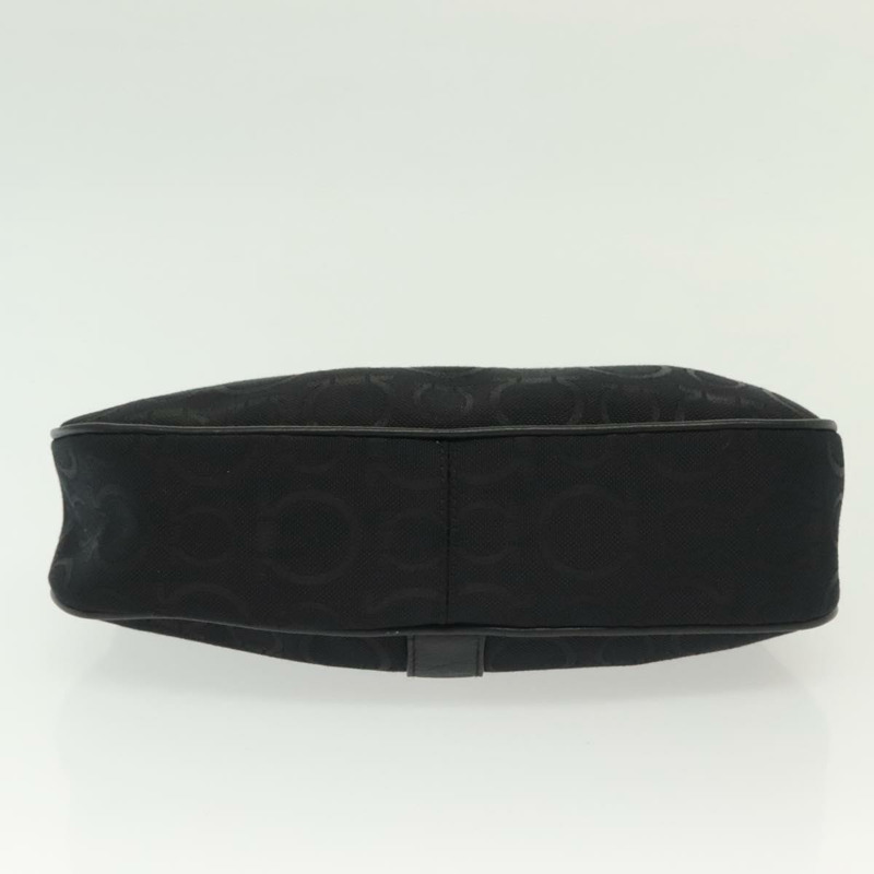 【日本直送】Salvatore Ferragamo Gancini 手袋 帆布 黑色 銀色 正品 138872-4