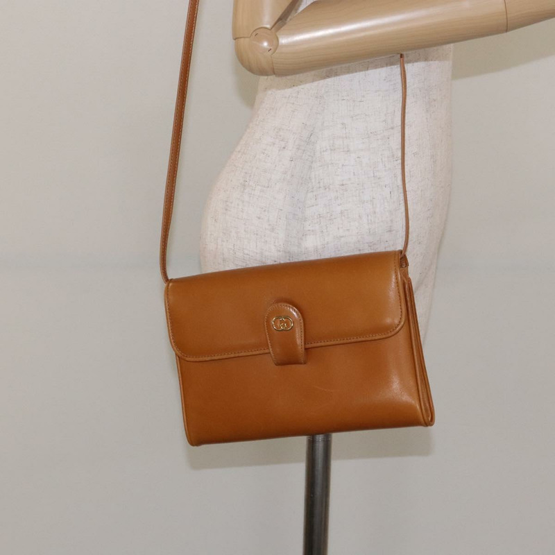【日本直送】GUCCI 棕色金色皮革單肩包 004 056 0002 正品 ep10168-23